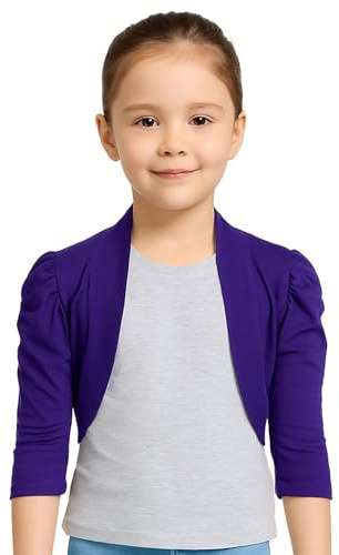 New Kids Girls Ruched Sleeve Stylish Shrug Bolero Cropped Cardigan 2-13 Years