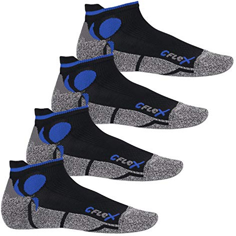 CFLEX Damen und Herren Running Funktions-Sneakersocken (4 Paar) Laufsocken