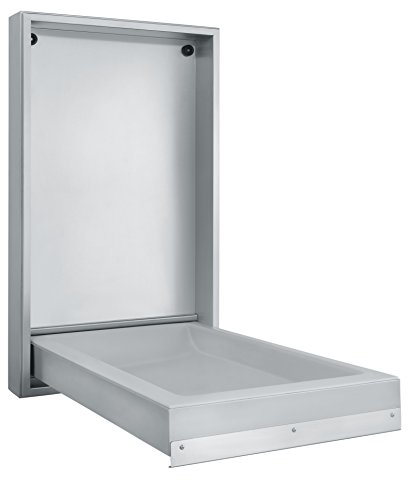 KEMMLIT Ferrol vertikal Wickeltisch- klappbar als Wandwickeltisch, Chrom, Edelstahl, 54 x 13,5 x 94,6 cm