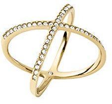 Michael Kors Pave X Gold Ring, Size 9