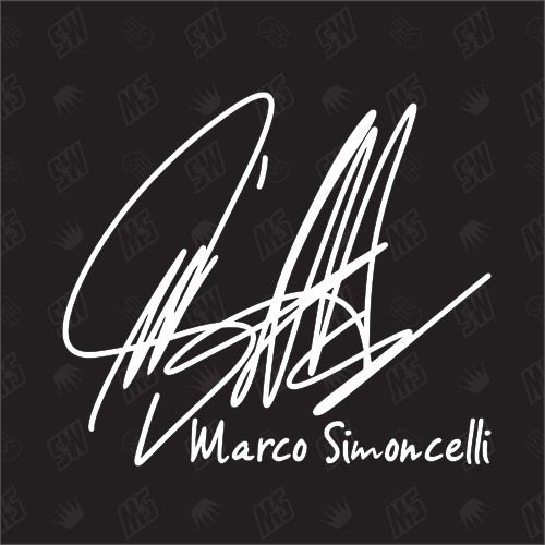 Speedwerk - Motorwear Marco Simoncelli Autogramm - Moto GP Aufkleber, Autoaufkleber, Motorrad, Fan Sticker, Unterschrift
