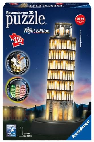 Pisaturm Bei Nacht. Erleben Sie Puzzeln in Der 3. Dimension