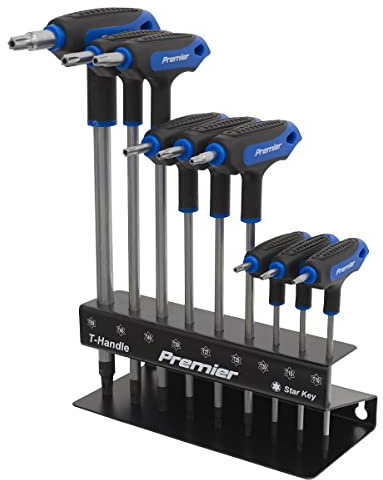 Sealey AK7196 T-Handle TRX-Star Key, Silver, Set of 9 Piece