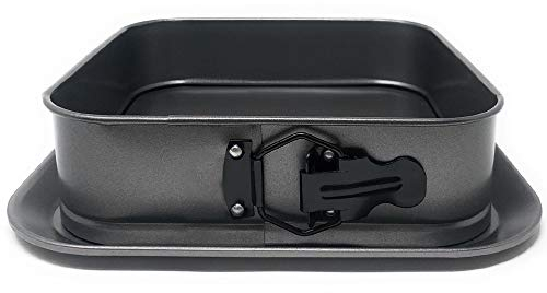 Space Home - Stampo da Forno Quadrato - Rimovibile con Vassoio - Acciaio al Carbonio - Diametro 24 cm