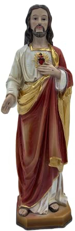 PABEN Statue Heiliges Herz Jesu aus Kunstharz, 21 cm