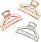 VinBee Metal Hair Clips - Claw Clips for Women Thick Hair - Claw Clips Strong Hold - Lightweight and Non-Slip for Thick Thin Hair, Curly Hair and Short Hair - Gold, Silver, Rose Gold 3 Pcs