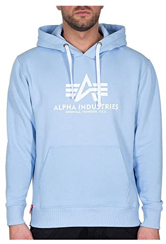 Alpha Industries Basic Hoody Kapuzensweat für Herren Light Blue