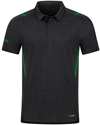 JAKO Herren Poloshirt Challenge, Schwarz-Meliert/Sportgrün, 4XL