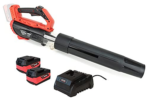 Excel 18V Cordless Garden Leaf Blower 2 Level Speed with 2 x 5.0Ah Battery & Charger - Variable Speed 13000/min - Soft grip handle - Easy to Operate - Garden Vacuum
