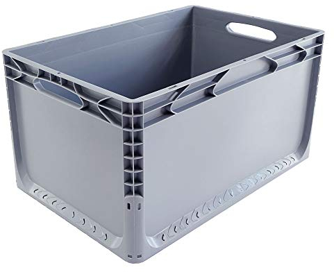 Karton EU Eurobox geschlossen Grau 60 x 40 x 32 cm lebensmittelecht Transportbox Lagerbox Behälter Lagerkiste Stapelbox