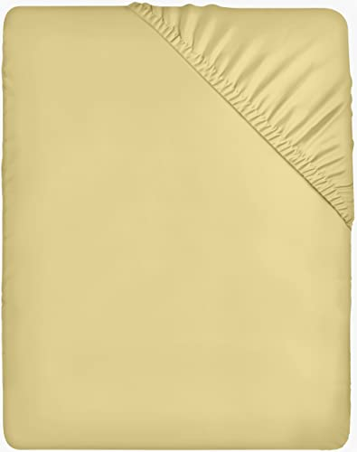 Utopia Bedding - Spannbettlaken 180x200cm - Gelb - Gebürstete Polyester-Mikrofaser Spannbetttuch - 35 cm Tiefe Tasche