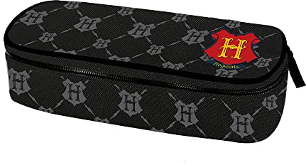 HARRY POTTER, Trousse Scolaire Ovale Mixte Enfant, Noir, Taille Unique