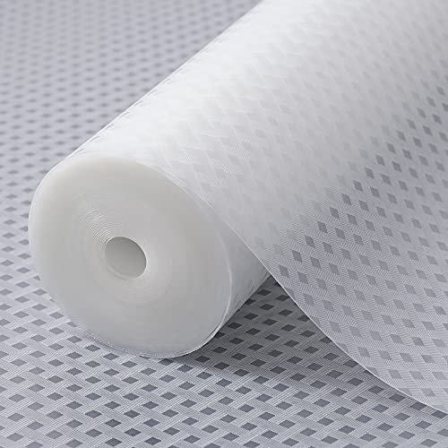 Shelf Liners for Kitchen Cabinets & Refrigerator - Waterproof & Oil-Proof Non-Slip Drawer Mats - EVA Material Non Adhesive - Clear 11.8 x 236.2 Inches
