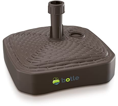 Schirmständer Schirmhalter Sonnenschirmständer Umbra Ständer aus Kunststoff Quadratisch Form zu Garten Terrasse Strand Rattan Sonnenschirmfuß befüllbar mit Sand Wasser oder Kies Sonnenschirm Flagge Ma