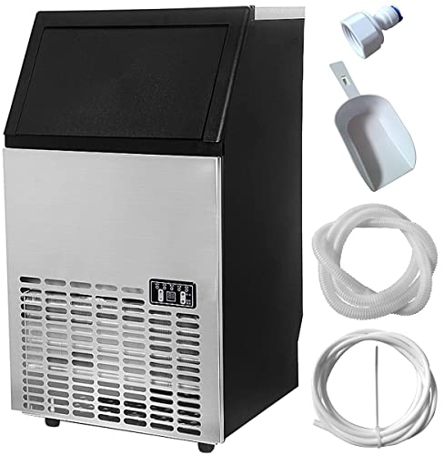 GiantexUK Commercial Ice Machine, Self-Cleaning 50KG/24H Ice Cube Making Machine with Ice Scoop and Digital Control, Electric Ice Maker for Home, Bar & Restaurant