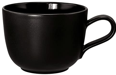 Seltmann 001.764277 Liberty Rund Porzellan Kaffeeobertasse, 65164 Dekor, Brace, 0,26L Volumen, Samtschwarz