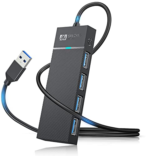 4-Port USB Hub 3.0 mit 50cm Kabel,Ultra Slim USB hub,USB verteiler 3.0 Datenhub Extra Leicht Super Speed für MacBook Air/Pro/Mini, iMac, XPS, Laptop, USB Flash Drives, Mobile HDD und mehr