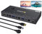Conmutador KVM USB 3.0 DP 2 PC 2 Monitores, Divisor MST/SST Switch KVM Monitor doble 4K a 120 Hz Pantalla Extendida, Salida de Monitor DP y HDMI Conmutadores KVM Compartir Teclado Ratón