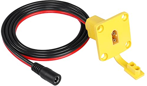 CERRXIAN 14 AWG XT60 Stecker auf DC 5,5 mm x 2,1 mm Buchse, Montage-Panel-Stromkabel für E-Bike, Solarpanel (3,2 FT 5521-MF)