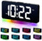 VINILITE Wecker Digital mit Licht Digitaler Kinder Wecker mit 10 Farben Nachtlicht Großer LED Anzeige Tischuhr mit 2 Alarmen USB Wiederaufladbar 12/24 HR