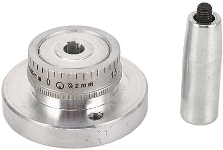 Mini Lathe Hand Wheel, Aluminum Alloy Handwheel with Handle, CNC Processing, Corrosion Resistance, Impact Resistance, Scale Circle