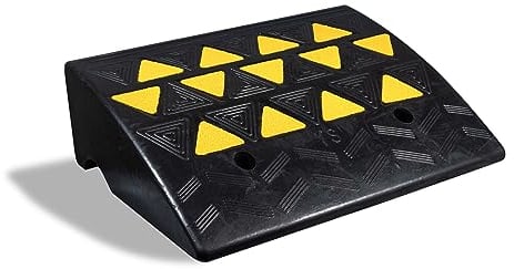 Aidapt 6 Heavy Duty Rubber Kerb/Threshold Ramp.All Weather,Textured Surface for Traction and Grip,High Visibility,Wheelchair/Mobility Scooter Use,Car/Van,Lawn Mower,Wheelie Bin,Doorway,Shed,Caravan