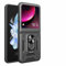 WBWONE Coque pour Motorola Moto Razr 40 Ultra, Housse Antichoc TPU/PC Étui ave Anneau Rotation et Couvercle de Caméra Coulissant, Noir