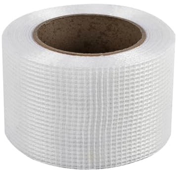 Ruban à Mailles en Fibre de Verre, Jonction en Fibre de Verre Auto-Adhésive Haute Résistance et Rouleau de Tissu de Ruban de Plâtrage pour Remplissage Fissures et Réparation Joints-10 cm x 90 m