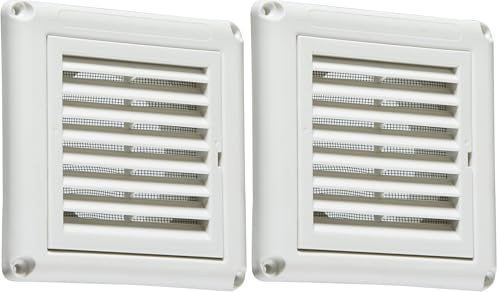 Knightsbridge EX009W 100mm/4 Extractor Fan Grille with Fly Screen-White (Pack of 2)