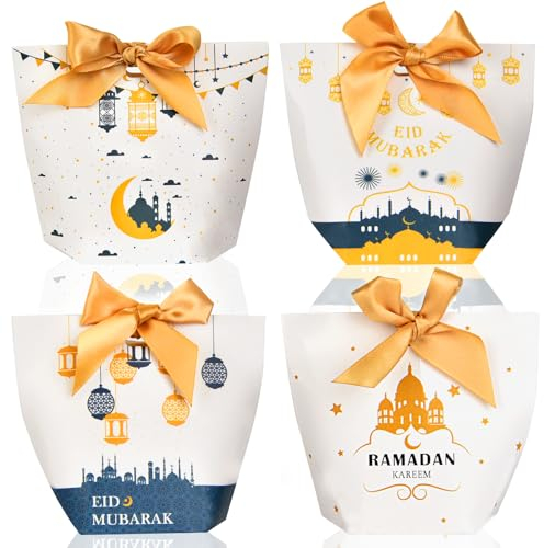 Johiux 20 Stück Ramadan Geschenktüten Eid Mubarak Partytüten 12 × 10.5cm