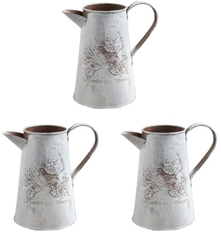 BESPORTBLE 3piezas Jarrón De Vintage para Flores Decoración Rústica para Casa Oficina y Jardín Maceta De Estilo