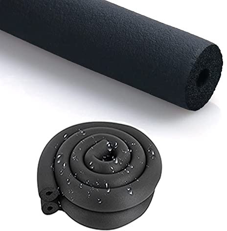 Rohrisolierungsschaum, Rohrisolierungsschaum Rohrisolierung, flexibler 3/4-Zoll-Schaumstoffschlauch, geschlossenzellig, schwarze Rohrisolationsfolie, hitzebeständig, isoliert, ID 6–60 mm, 6 Fuß Standa