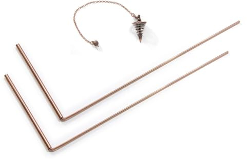 IMCCZONY Ensemble de 2 Baguettes de Sourcier en Cuivre avec Pendule - Kit de Baguettes Divinatoires Spirituelles Flexibles en Cuivre