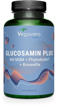 Glucosamin Chondroitin hochdosiert & Vegan | 1000 mg Glucosamin | Mit MSM | Laborgeprüft & Vegan | Ohne Zusatzstoffe | Deutsche Produktion von Vegavero®