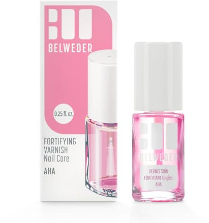 BELWEDER – Esmalte de cuidado fortalecedor AHA Uñas 1 x 7,5 ml – Para Uñas Fragilizadas, Desforradas y Quebradizas – Transparente – Fortifica y Lisa – Enriquecido con ácidos de frutas