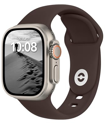 DONEGANI SB Straps for Apple Watch Band Silicone series Ultra 3 2 49mm, Series 11 10 46mm, 9 8 7 45mm 41mm, SE 6 5 4 44mm 40mm, 3 2 1 42mm 38mm Men Women iWatch, Coffee