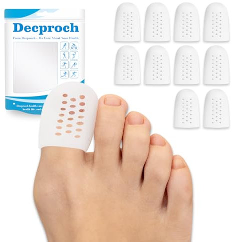 Zehenschutz Großer Zeh, Zehenschutz Silikon, Zehenkappen Atmungsaktive, gegen Blasen und Schwielen - Premium Zehenpolster, 10 Stück, Weiß