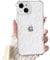 NITITOP Compatible with iPhone 13/14 Case Clear with Four Corners Cute Bowknot Ribbon Heart Pattern for Women Girls Bow Soft TPU Shock-absorbing Protective Cover - White