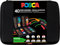 POSCA - Uni Mitsubishi Pencil - Mallette 40 Marqueurs Pointes Extra-Fines PC1MC / Fines PC3M / Moyennes PC5M / Biseautées PC8K - Marqueurs Peinture à Base d'Eau - Tout Support