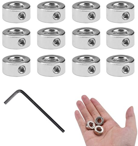 12 arandelas para arandelas Qüuet de 8 mm, limitador de profundidad, anillo de posicionamiento, anillo de bloqueo de rosca T8 de 8,3 mm, orificio de 16 mm AD, anillos de tope de profundidad con llave