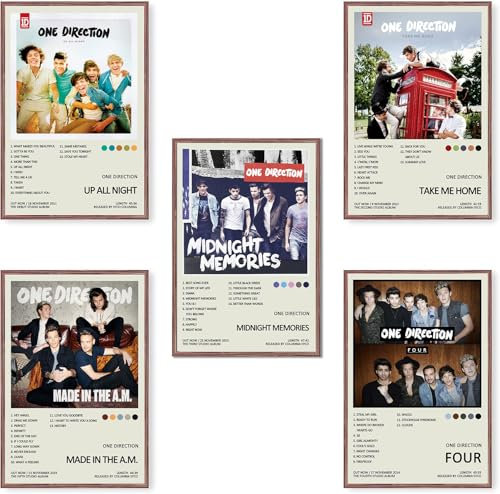 generisch One Direction Album Cover (Set of 5) Unframed 8in X 12in(20x30cm) Leinwand Poster Wall Art Decor Print Bild Gemälde für Wohnzimmer Schlafzimmer Dekoration