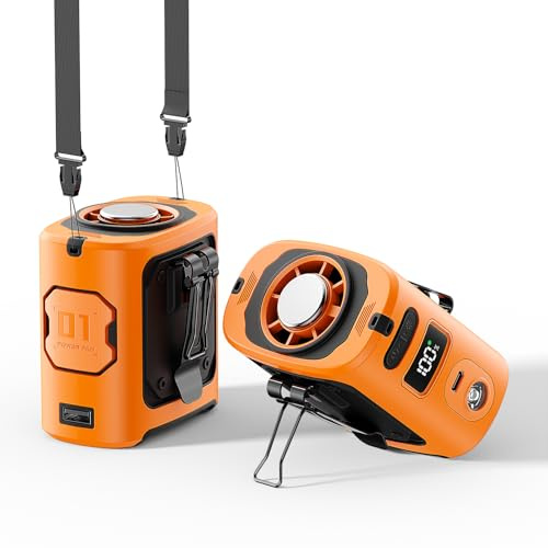 MUXNW Portable Waist Clip Fan: Mini 100-Speed 14000RPM Conditioner Wearable Construction Worker Belt Body Back Under shirt Clothes Pants Waistband mounted for Men Work