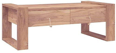Eleganz Couchtisch aus Teak Massivholz 110x60x40 cm - Langlebig & Stilvoll für Wohnzimmer, Esszimmer oder Garten - Natürliche Zuhause