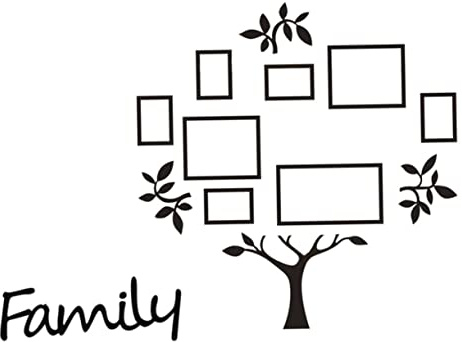 SHINEOFI Sticker Mural Décoration D'arbre Généalogique 3d Moyen Format En Acrylique Noir, Autocollant Mural Solide, Décoration Murale Pour Salon, Chambre Et Bureau