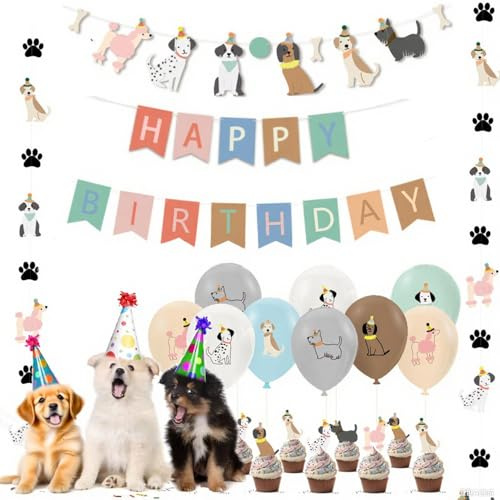 Hund Geburtstagsfeier Dekoration, haustier party dekoration, Welpen-Geburtstagsbanner, Haustier Hund Geburtstag Party Supplies, Geburtstagsfeier liefert Dekorationen