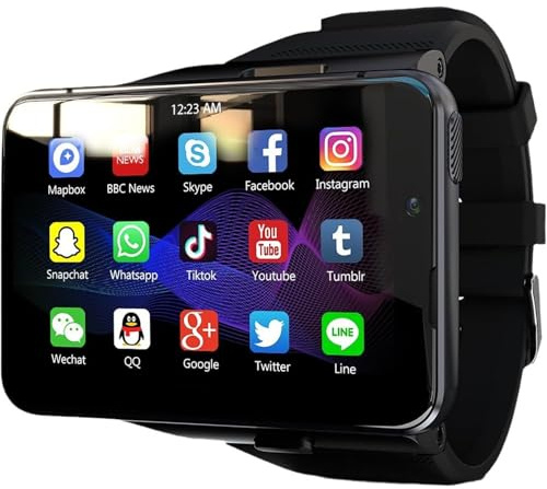 JOOSZORN 4G/WIFI Smart Watch for Men Women, 2.88 HD Touch Screen Extra Large Smart Watch,1500mAh Battery, Camera Calls Apps GPS TV, Compatible with IOS & Android (4GB+64GB)
