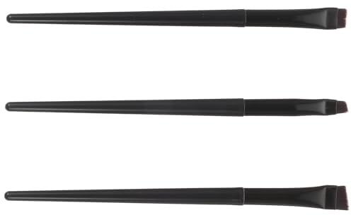 Alipis 3 Stück Eyeliner Pinselset mit Flachem Eyelinerpinsel aus Aluminium und Kunststoff Glattes Formen Doppelfunktional für Professionelles Augen Make Up