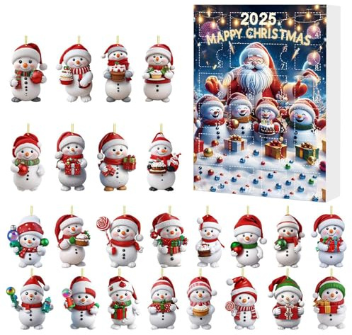 Xasbseulk Weihnachts-Countdown-Kalender 2025-2D Acryl Kalender | Kreative Feiertagsdekoration Anhänger für Kinder, Teenager, Erwachsene, , Mädchen, festliches Fenstertisch-Ornament