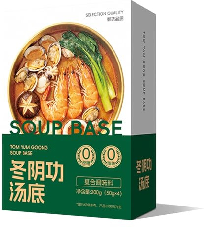 Authentic Chinese Hot Pot Soup Base Seasoning, Sichuan Spicy-Style Hotpot Broth Sauce, Soup Base for Chinese Fondue and Cooking(Tom Yum Goong)