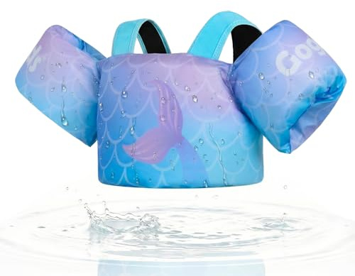 Gogokids Kinder Schwimmflügel Schwimmweste für Babies - Komfortable Schwimmhilfe mit Armbänder für Kinder von 1-6 Jahren,24-66lbs/11-30kg, Schwimmtraining Jacke mit Sicherheitsschnalle & Armärmeln